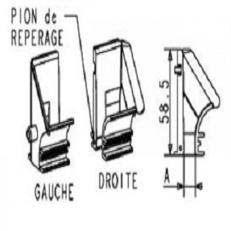 H361 Paire De Tulipes Tradi Pour Coulisse De Volet Roulant Lame 14 15