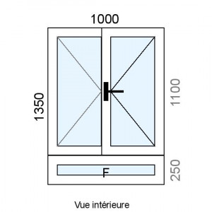 Fenêtre PVC 2 vantaux  +...