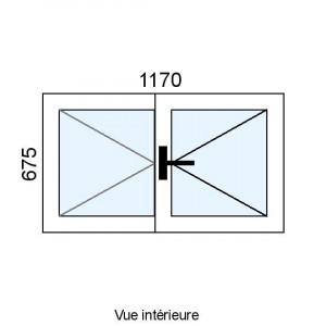 Fenêtre PVC 2 vantaux L1170...