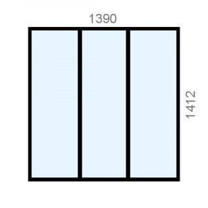 Verrière aluminium L1390 x...