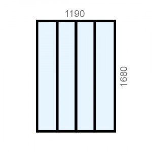 Verrière aluminium L1190 x...