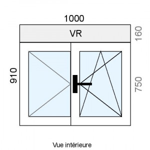 Fenêtre PVC OB 2 vantaux...