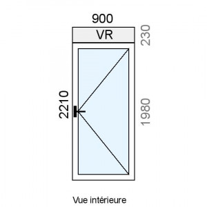 Porte-fenêtre PVC 1 vantail...