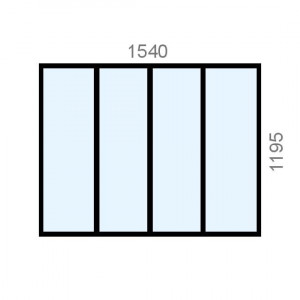 Verrière aluminium L1540 x...