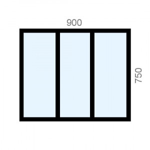 Verrière aluminium L900 x H750