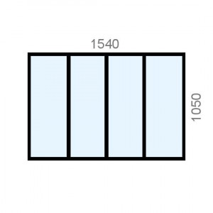 Verrière aluminium L1540 x...