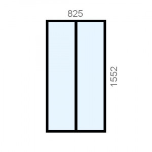 Verrière aluminium L825 x...