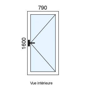 Fenêtre PVC 1 vantail L790...