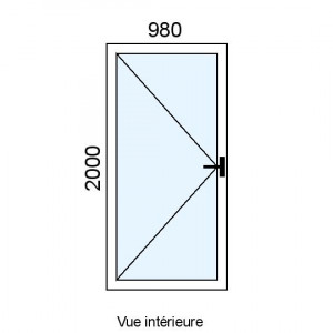 Porte-fenêtre PVC 1 vantail...