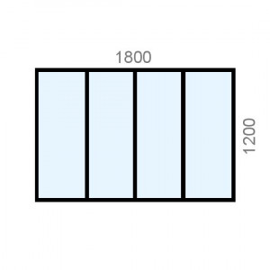 Verrière aluminium L1800 x...