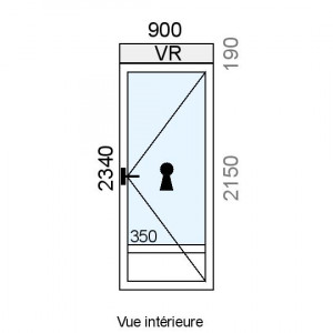 Porte-fenêtre Alu 1 vantail...