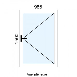 Fenêtre Alu 1 vantail L985...