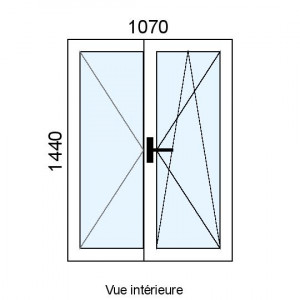 Fenêtre PVC OB 2 vantaux...