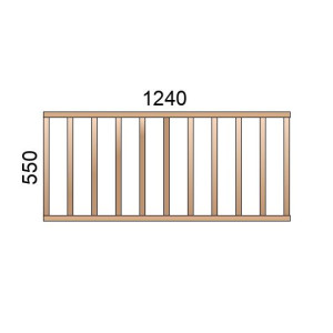 Claustra bois lames verticales ondulées L1240xH550