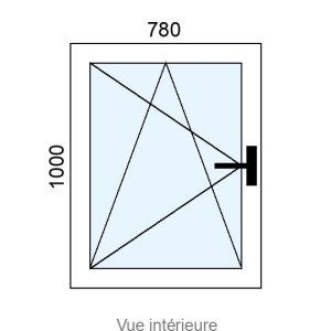 Fenêtre PVC OB 1 vantail L780 x H1000