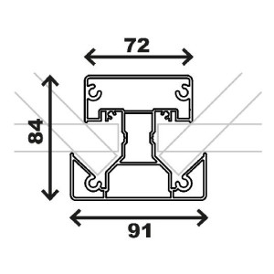 Poteau intermédiaire Lg  1046 mm coloris Gris 7016 texturé