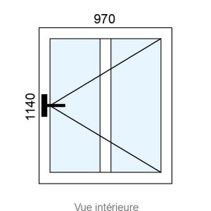 Fenêtre PVC 1 vantail L970 x H1140