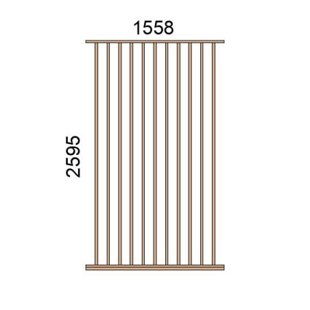 Claustra bois lames verticales L1558xH2595