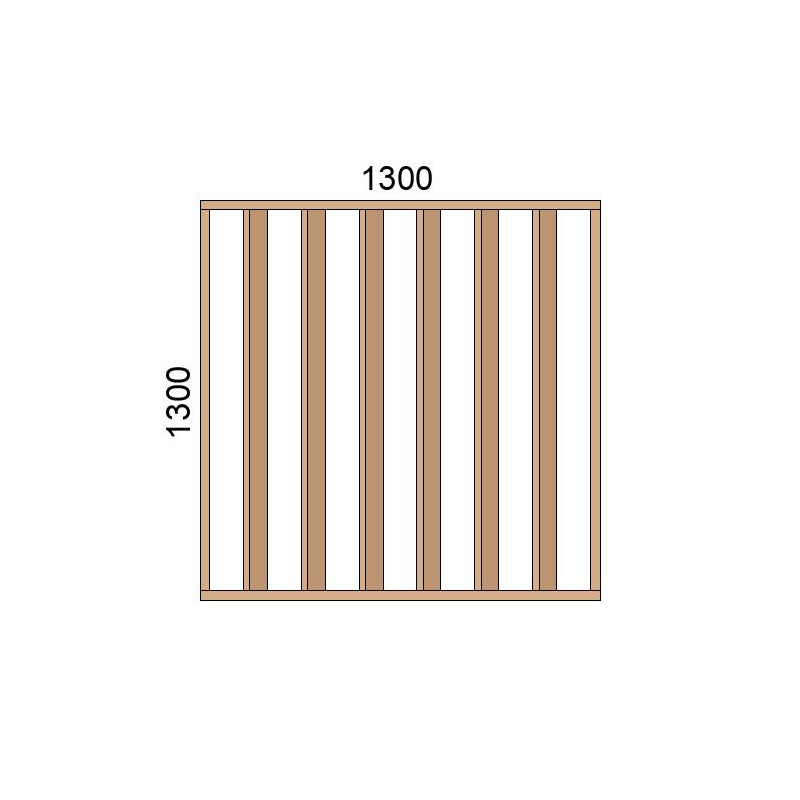 small-Claustra bois lames verticales inclinées L1300xH1300