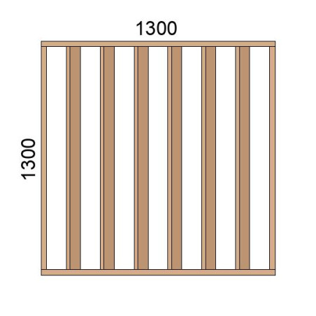 Claustra bois lames verticales inclinées L1300xH1300