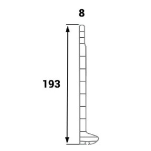 1 x  Sous-face PVC 8mm  Lg  2000 mm coloris Blanc