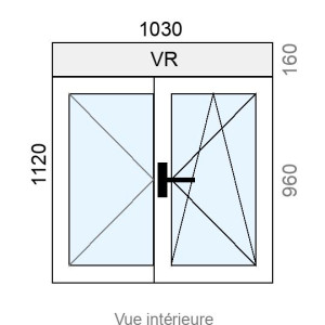 Fenêtre PVC OB 2 vantaux L1030 x H960