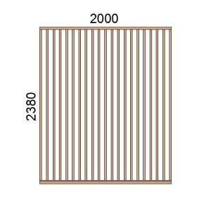 Claustra bois lames verticales L2000xH2380