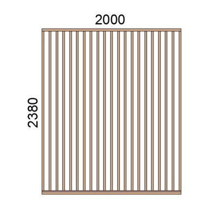 Claustra bois lames verticales L2000xH2380