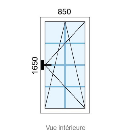 Fenêtre PVC OB 1 vantail L850 x H1650