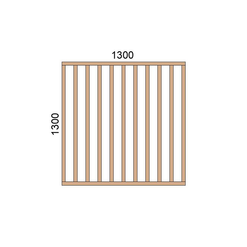 small-Claustra bois lames verticales L1300xH1300