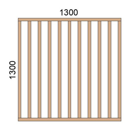 Claustra bois lames verticales L1300xH1300