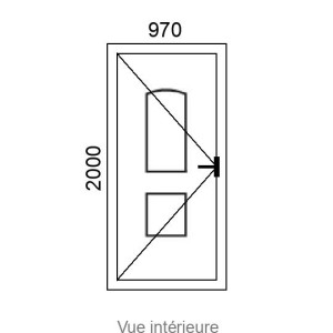 Porte d'entrée PVC 1 vantail STRASBOURG delta L970 x H2000