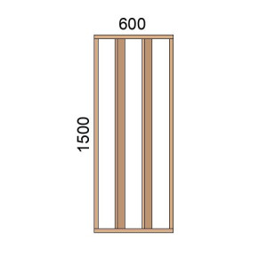 Claustra bois lames verticales inclinées L600xH1500