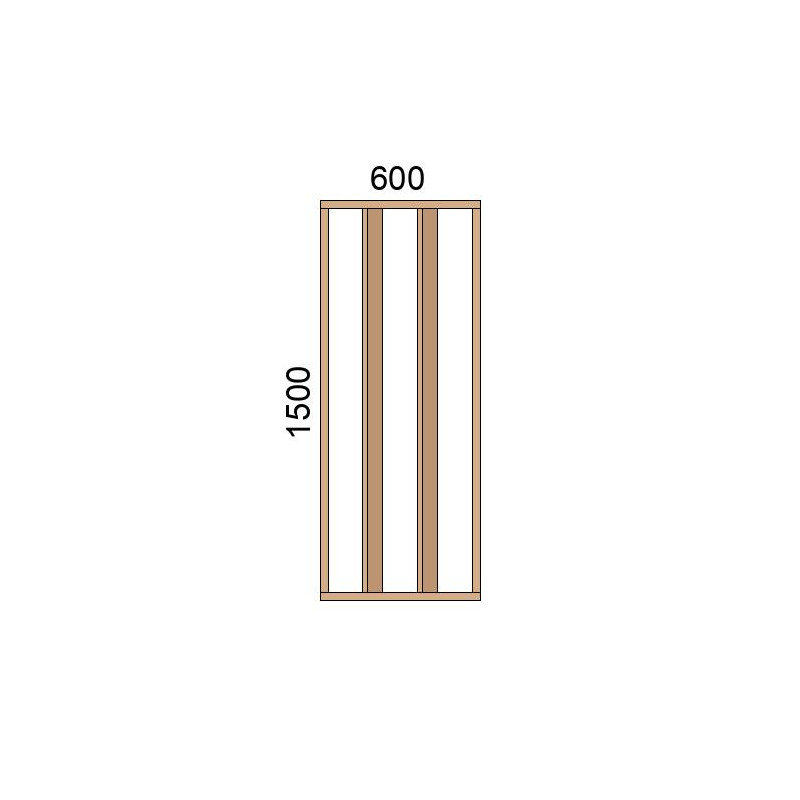 small-Claustra bois lames verticales inclinées L600xH1500