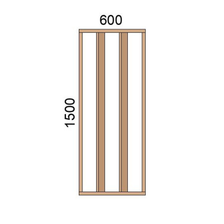 Claustra bois lames verticales inclinées L600xH1500