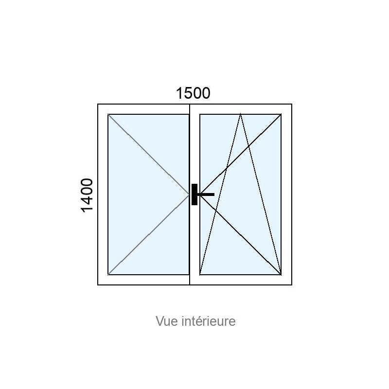 small-Fenêtre PVC OB 2 vantaux L1500 x H1400