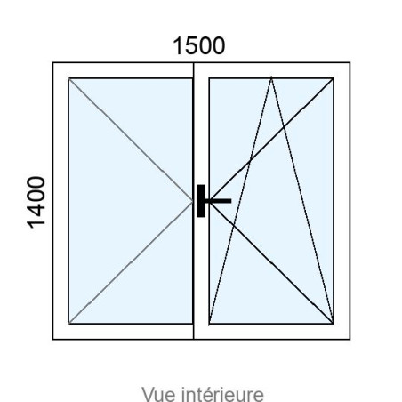 Fenêtre PVC OB 2 vantaux L1500 x H1400