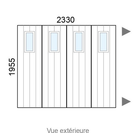 Porte de garage coulissante motorisée L2330 x H1955