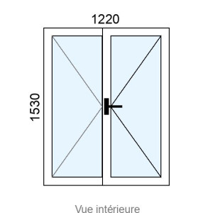 Fenêtre PVC 2 vantaux L1220 x H1530