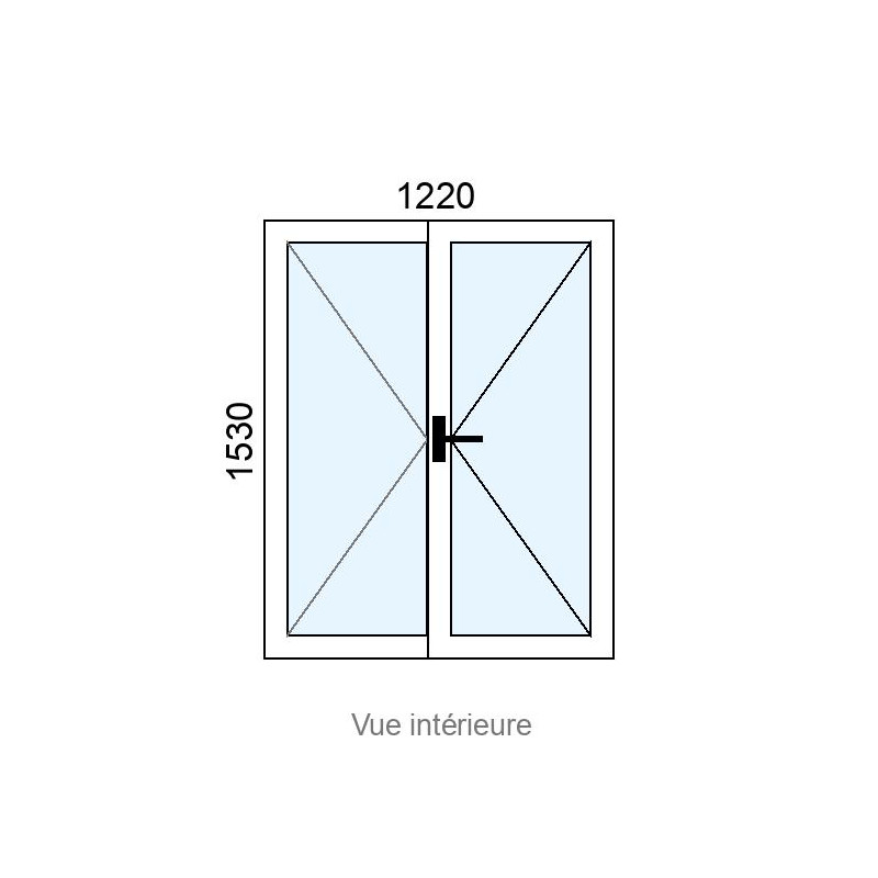 small-Fenêtre PVC 2 vantaux L1220 x H1530