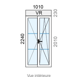 Fenêtre Alu OB 2 vantaux L1010 x H2010