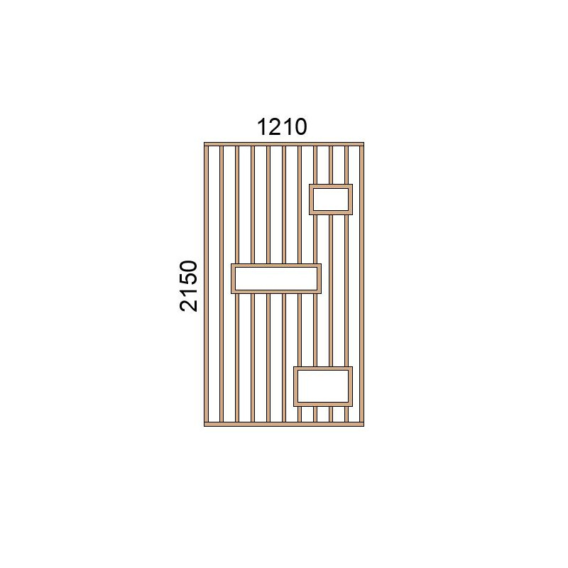 small-Claustra bois avec niches L1210xH2150