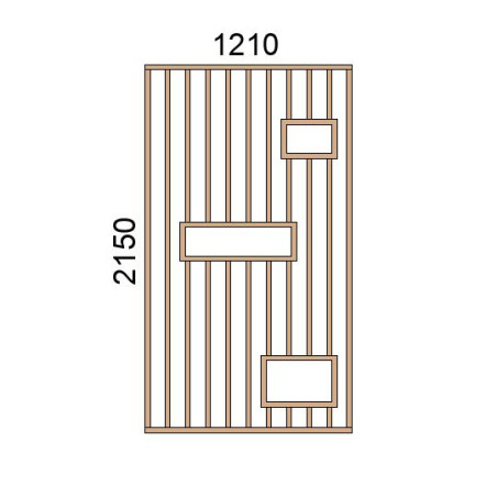 Claustra bois avec niches L1210xH2150