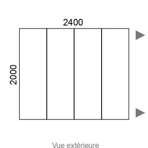 Porte de garage coulissante motorisée L2400 x H2000