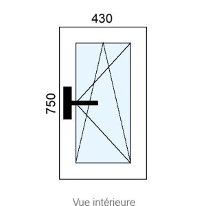 Fenêtre Alu OB 1 vantail L430 x H750