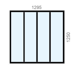 Verrière dimensions standard L1295 x H1250, 4 vitrages