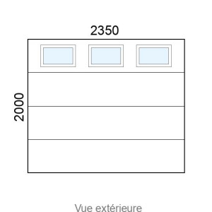 Porte de garage sectionnelle motorisée à commande radio L2350 x H2000