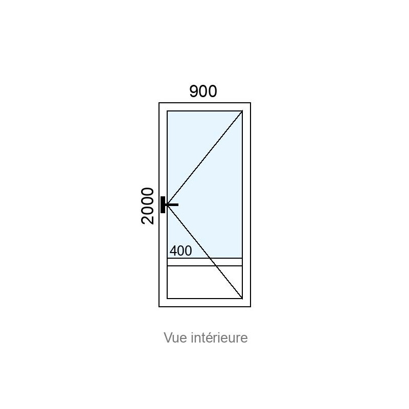 small-Porte d'entrée PVC 1 vantail L900 x H2000