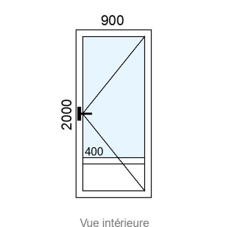 Porte d'entrée PVC 1 vantail L900 x H2000