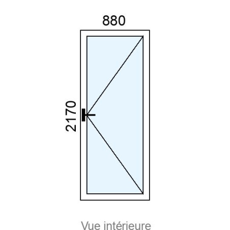 Porte-fenêtre PVC 1 vantail L880 x H2170